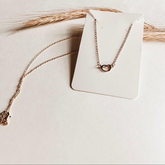 Dainty Knot Pendant Gold Necklace - Picture 3 of 3